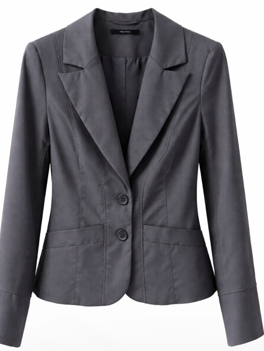 Vera Moda | Gray Pinstripe Blazer Tailored Single-Breasted Lined Size 38 - Picture 4 of 10